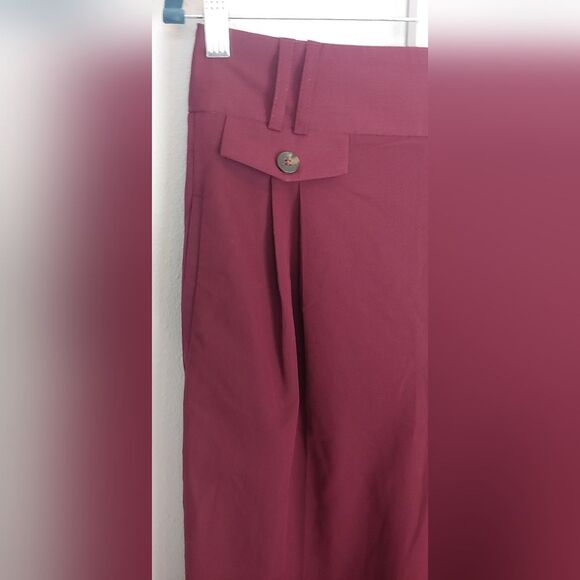 ASOS DESIGN Tall Tailored High Waist Balloon Pant Sz 6 Oxblood - Picture 7 of 14